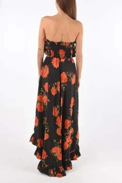 Clearance COUTURE vestito senza spalline APPEAL stampa floreale in seta scollo a cuore Donna Vestiti