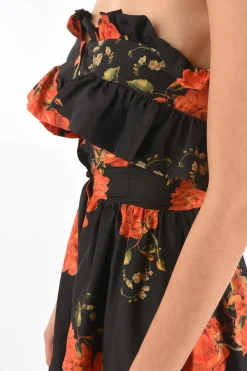 Clearance COUTURE vestito senza spalline APPEAL stampa floreale in seta scollo a cuore Donna Vestiti