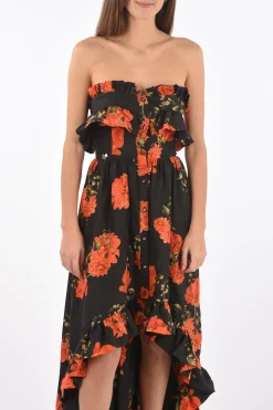 Clearance COUTURE vestito senza spalline APPEAL stampa floreale in seta scollo a cuore Donna Vestiti