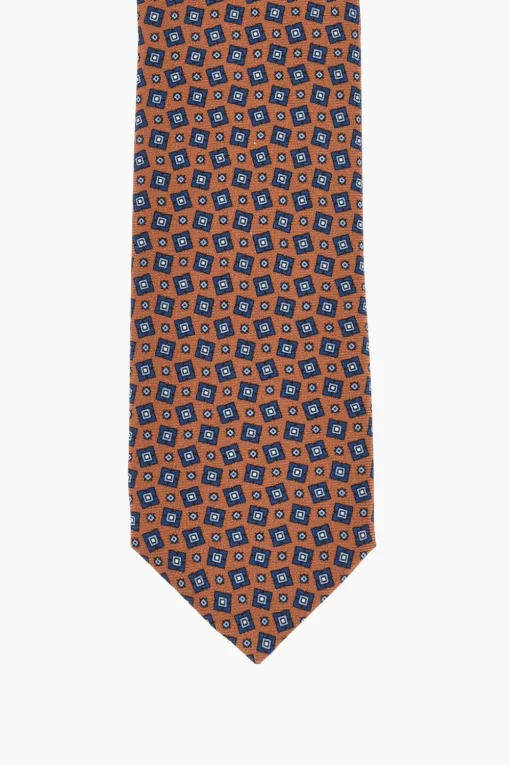 Cravatta a Motivo Geometrico in Seta>Corneliani Fashion