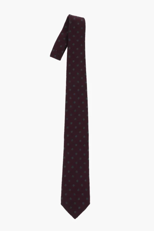 Discount Cravatta a Pois in Lana Uomo Cravatte