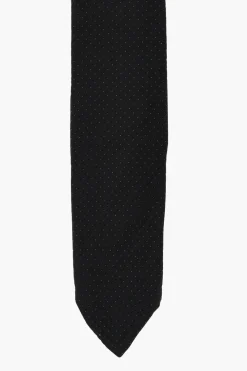 Discount Cravatta a Tinta Unita con Pois in Lurex Uomo Cravatte