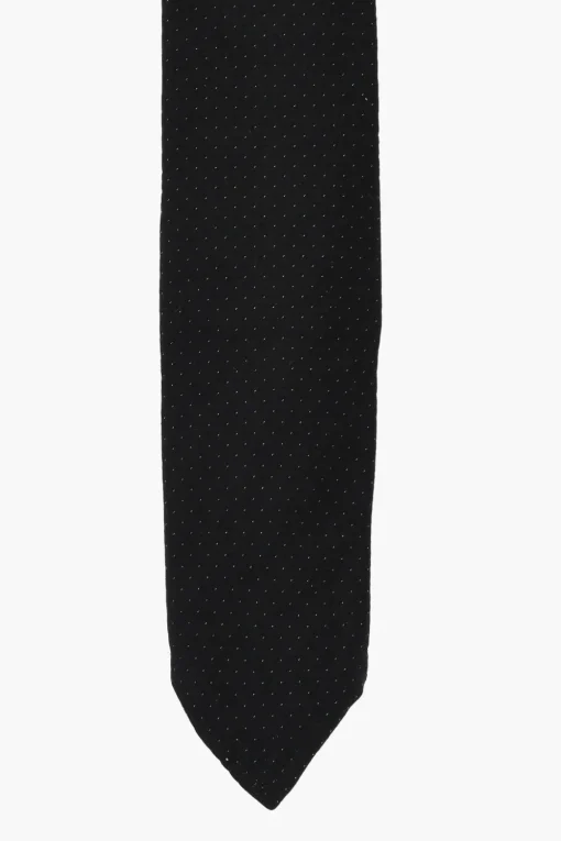 Discount Cravatta a Tinta Unita con Pois in Lurex Uomo Cravatte