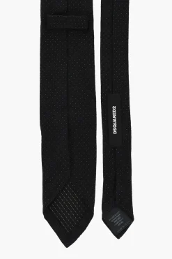 Discount Cravatta a Tinta Unita con Pois in Lurex Uomo Cravatte