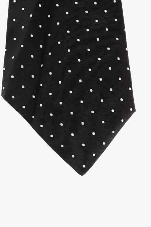 Discount Cravatta Ascot in Seta a Pois Uomo Cravatte