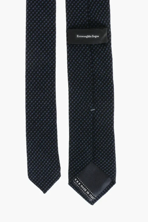 Outlet Cravatta in Cashmere motivo Bird's Eye Uomo Cravatte