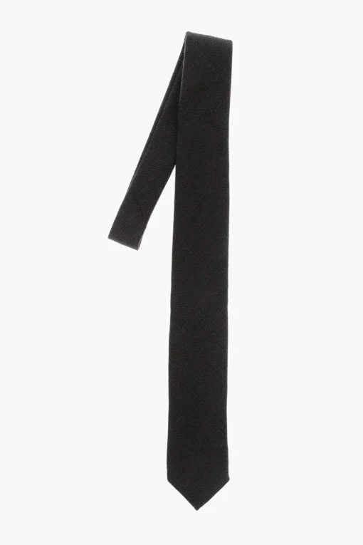 Sale Cravatta in Cashmere Motivo Micro Pois Uomo Cravatte