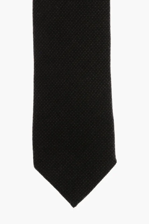 Sale Cravatta in Cashmere Motivo Micro Pois Uomo Cravatte