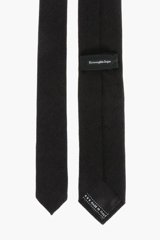 Sale Cravatta in Cashmere Motivo Micro Pois Uomo Cravatte
