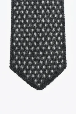 Clearance Cravatta in Maglia di Cashmere con Motivo a Pois Uomo Cravatte
