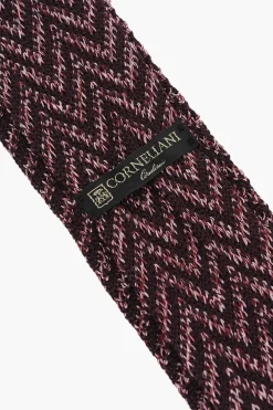 New Cravatta in Maglia di Seta Motivo Herringbone Uomo Cravatte