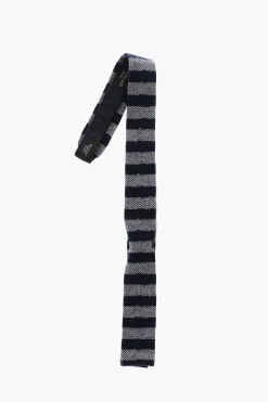 Clearance Cravatta in Maglia in Misto Cashmere a Righe Awning Uomo Cravatte