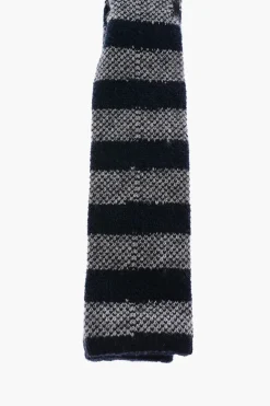 Clearance Cravatta in Maglia in Misto Cashmere a Righe Awning Uomo Cravatte