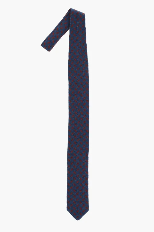 Cravatta in Misto Cashmere con Motivo Geometrico>Corneliani Fashion