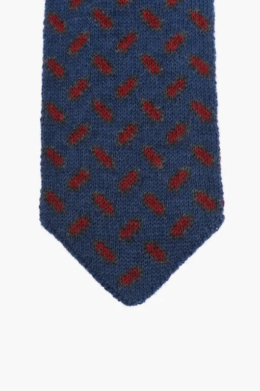 Cravatta in Misto Cashmere con Motivo Geometrico>Corneliani Fashion