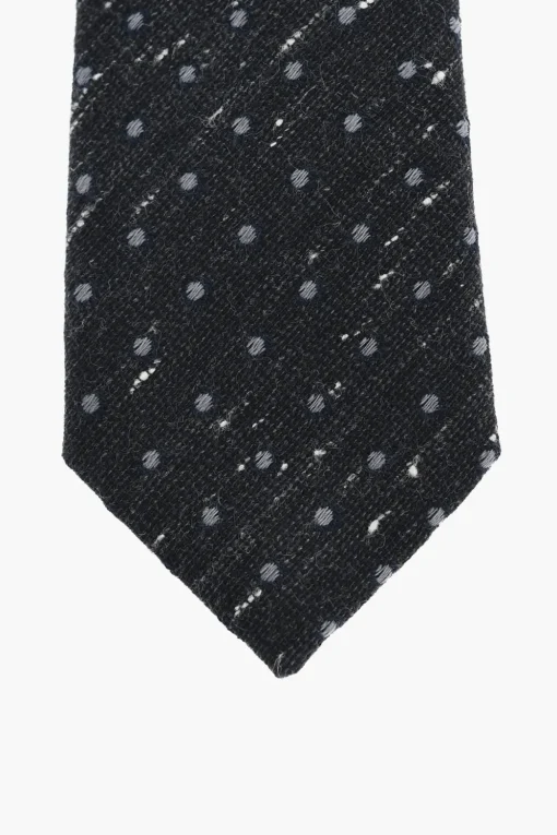Cravatta in Misto Cotone con Motivo a Pois>Corneliani Sale