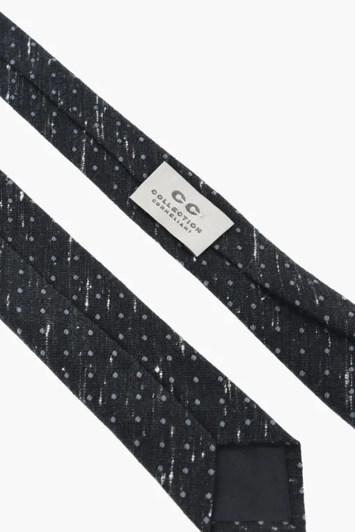 Cravatta in Misto Cotone con Motivo a Pois>Corneliani Sale