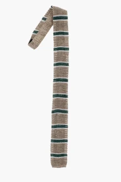Sale Cravatta in Misto Lino a Righe Balanced Uomo Cravatte