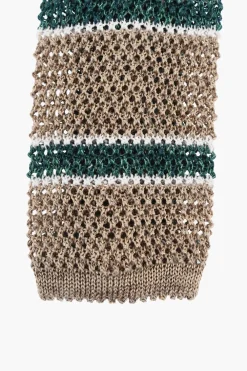 Sale Cravatta in Misto Lino a Righe Balanced Uomo Cravatte