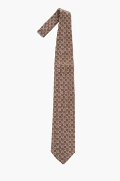 Cravatta in Seta a Fantasia Geometrica>Canali Sale