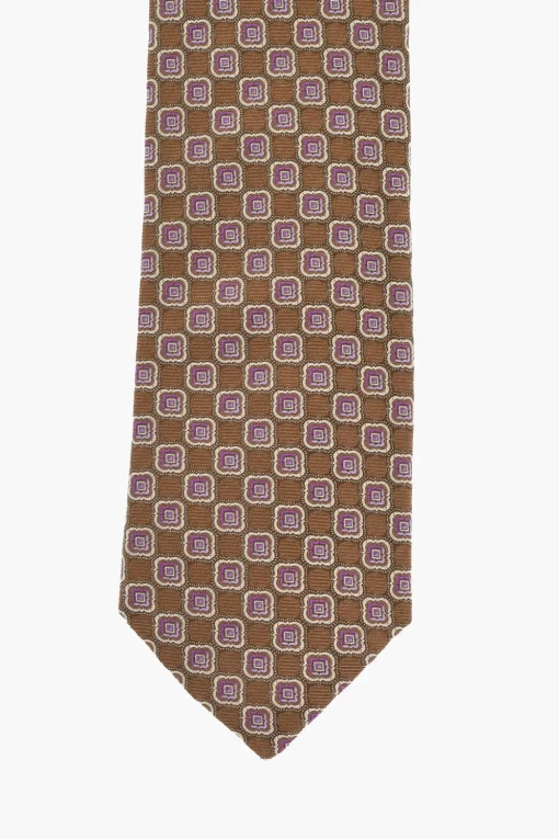 Cravatta in Seta a Fantasia Geometrica>Canali Sale