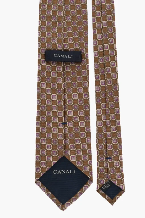 Cravatta in Seta a Fantasia Geometrica>Canali Sale