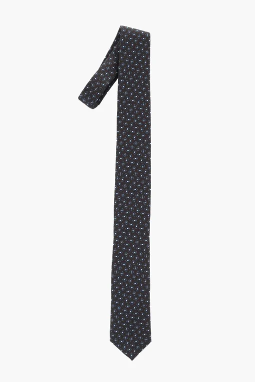 Cravatta in Seta con Motivo Geometrico>Corneliani Outlet