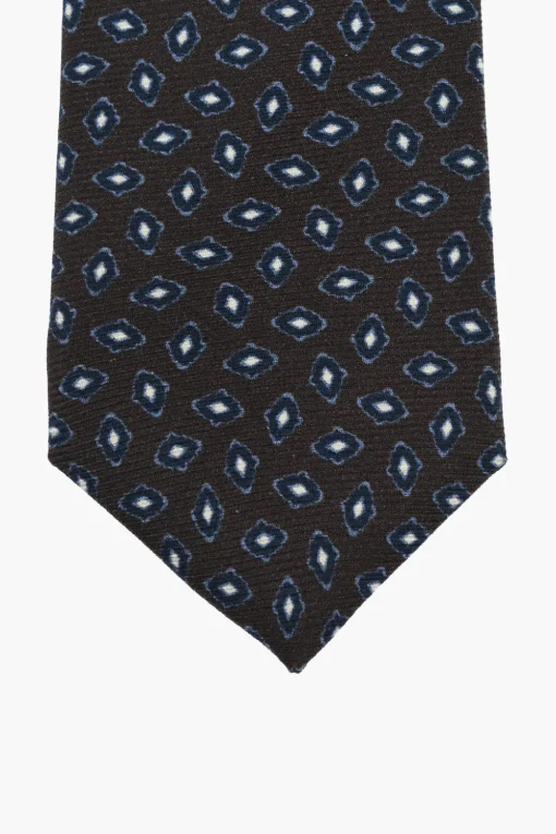 Cravatta in Seta con Motivo Geometrico>Corneliani Outlet