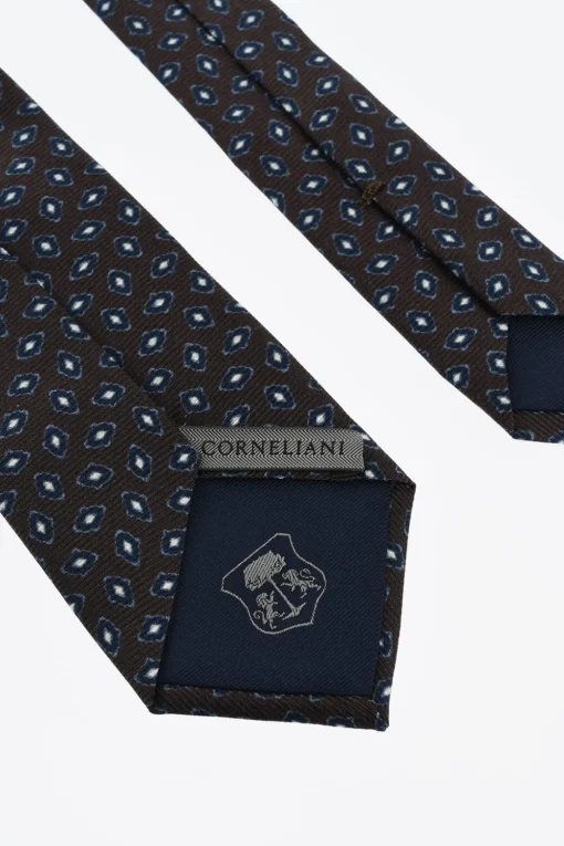 Cravatta in Seta con Motivo Geometrico>Corneliani Outlet