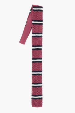 Cravatta in Seta Crochet a Righe Balanced>Corneliani Fashion