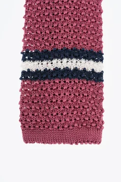 Cravatta in Seta Crochet a Righe Balanced>Corneliani Fashion