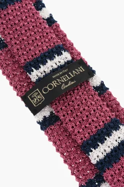 Cravatta in Seta Crochet a Righe Balanced></noscript>Corneliani Fashion