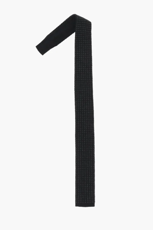 Clearance Cravatta in Seta e Cashmere a Quadretti Uomo Cravatte