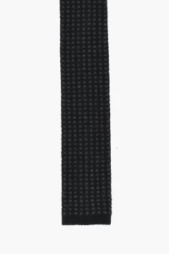 Clearance Cravatta in Seta e Cashmere a Quadretti Uomo Cravatte
