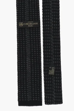 Clearance Cravatta in Seta e Cashmere a Quadretti Uomo Cravatte
