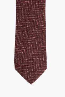 Hot Cravatta in Seta Motivo Herringbone Uomo Cravatte