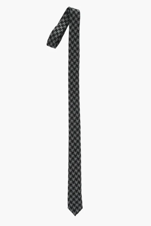 Discount Cravatta Slim in Misto Lana Pied de Poule Uomo Cravatte