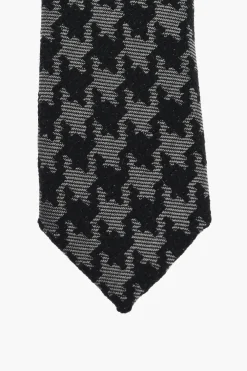 Discount Cravatta Slim in Misto Lana Pied de Poule Uomo Cravatte