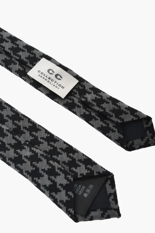 Discount Cravatta Slim in Misto Lana Pied de Poule Uomo Cravatte