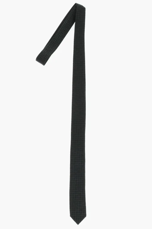 Outlet Cravatta Slim in Seta Jacquard Uomo Cravatte