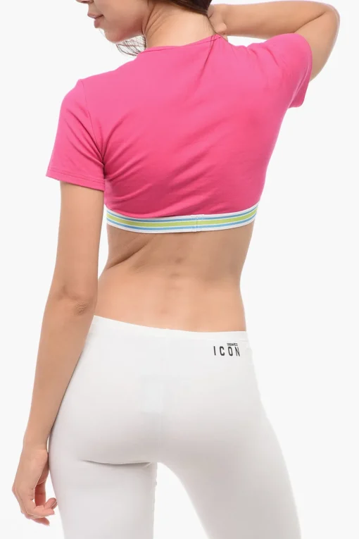 Crop Top con Banda Elastica Logata>Dsquared2 Fashion