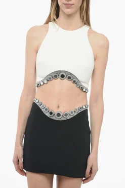 Outlet Crop Top OCTOPUS con Fondo Gioiello Donna T-Shirts E Tops