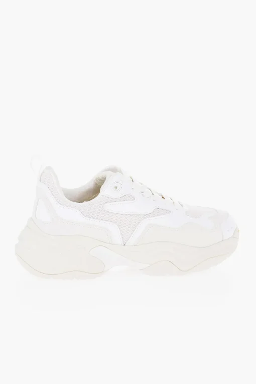Online CROQUIS Sneakers Basse in Mesh E Suede a Tinta Unita Uomo Sneaker