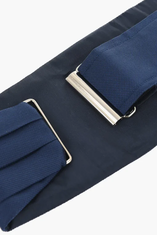 Clearance Cummerbund Pieghettata in Seta Uomo Cinture
