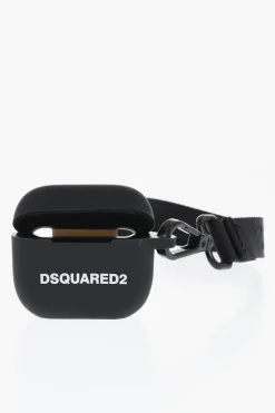 Fashion Custodia per Airpods in Silicone a Tinta Unita con Cordino Uomo Accessori Hi-Tech