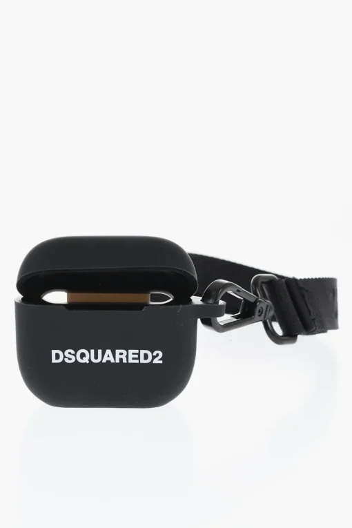 Fashion Custodia per Airpods in Silicone a Tinta Unita con Cordino Uomo Accessori Hi-Tech