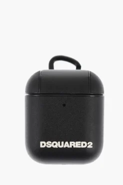 Custodia per Airpods in Tinta Unita con Logo a Contrasto>Dsquared2 Sale