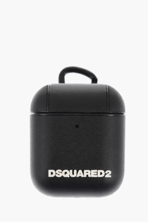 Custodia per Airpods in Tinta Unita con Logo a Contrasto>Dsquared2 Sale