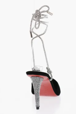 Outlet Decollete' ASTRID Lace Up in Suede con Strass 8,5cm Donna Scarpe Con Tacco