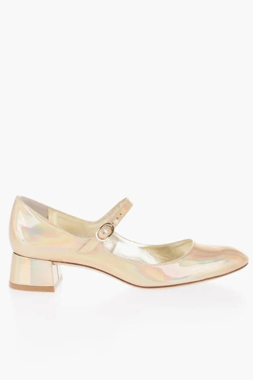 Clearance Decollete' Mary Jane VIVIENNE In Pelle Cangiante con Tacco 3,5cm Donna Scarpe Con Tacco